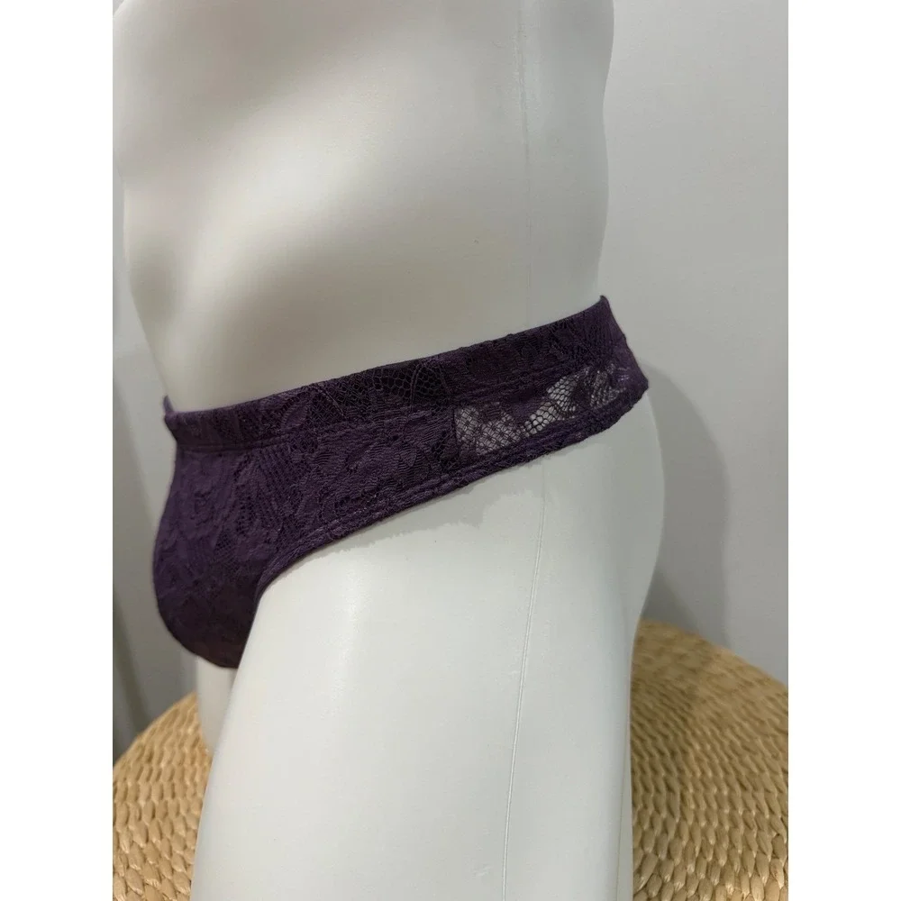 Cosabella Never Say Never Men's Classic G-String‎ Zaadi Purple Lace Thong size L